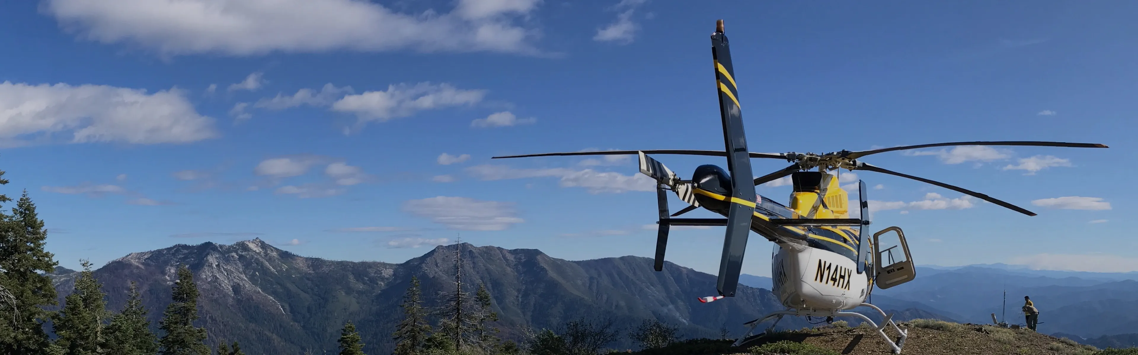Helicopter on mountain