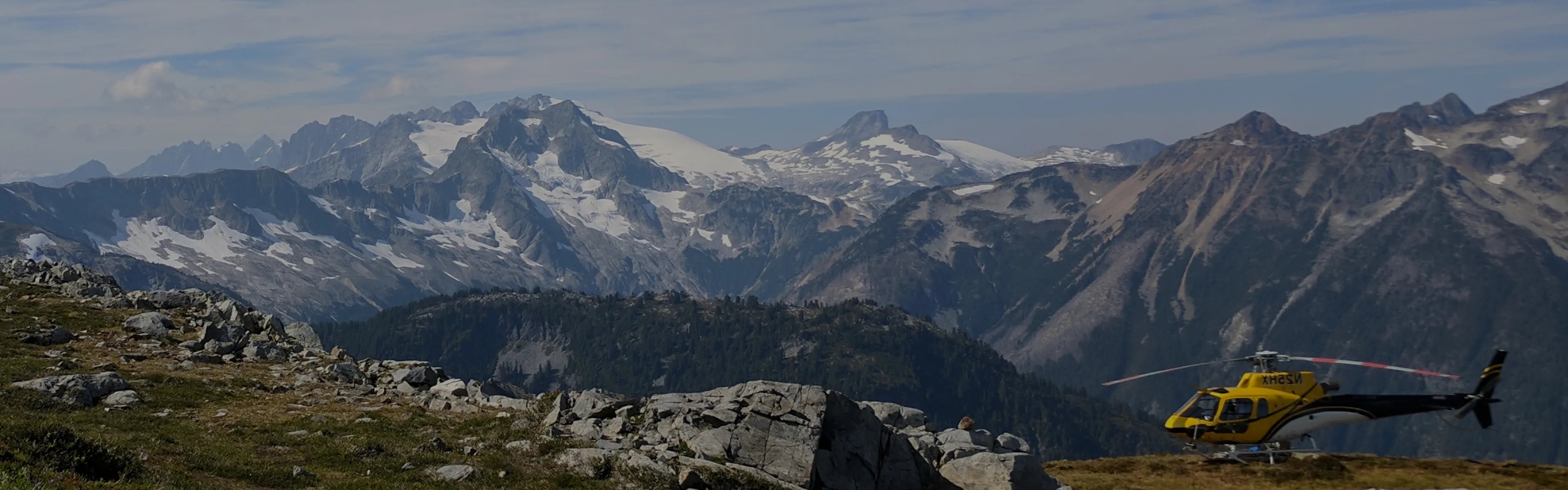 Helicopter on a mountaintop